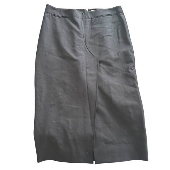 JASON WU Wool Blend Straight Midi Skirt Black Sz 6 - Picture 2 of 6